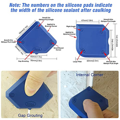 Caulking Tool Kit Silicone Sealant Finishing Tool Set Silicone Profiling Kit Grout Sealing Smoother Caulk Application Tool for Kitchen Bathroom Floor Window Sink Joint Toilet