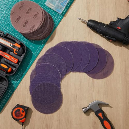 50 Pcs 5 Inch Purple Ceramic Mesh Sanding Discs, Hook and Loop Anti-Clog Net Sandpaper for Random Orbital Sander, Dustless Sanding Pads for Wood, Paint, Metal, Drywall, 80-800 Grit