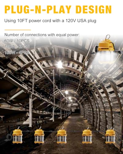 LED Temporary Work Light 60W 7800LM 5000K Construction Light - color: 60W
