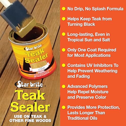 Star brite Teak Sealer - Clear - One Coat Formula, 32 Oz Quart - color: Clear, style: 32 Oz Quart