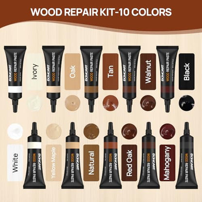 Boncart Wood Furniture Repair Kit, Wood Touch up Fillers - color: 10 Colors
