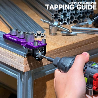 Upgrade Aluminum Profile Drill Guide Access Hole Drill Jig Step Drills - color: Purple-black