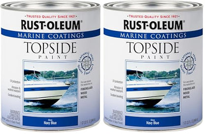 Rust-Oleum, Navy Blue, 207002 Marine Topside Paint, 1-Quart, 32 Fl Oz (Pack of 2), 11 - color: Navy Blue, size: 32 Fl Oz (Pack of 2)