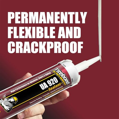 Titebond UA 920 Sealant, Dark Bronze – Urethane Acrylic Elastomeric Caulk, Crackproof & Flexible, UV Resistant, Paintable in 1 Hour, Interior & Exterior Use – 10.1 Oz, 87031 - color: Dark Bronze