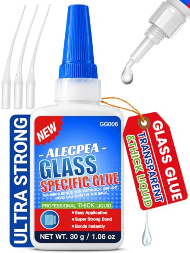 ALECPEA Glass Glue Clear, 30g Thick Super Glue for Glass with 3 Droppers - color: Glass Glue