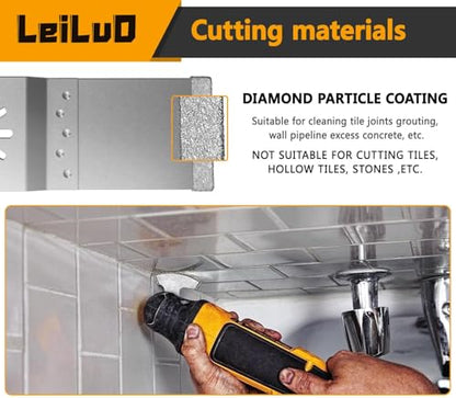 LEILUO 6Pcs Diamond Oscillating Tool Blades Grout Removal Multitool Blade
