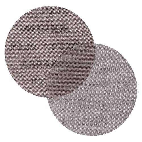 Mirka Abranet 5 Inch 220 Grit Mesh Sanding Discs, Hook and Loop, 10 Pack - size: Grit 220