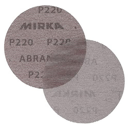 Mirka Abranet 5 Inch 220 Grit Mesh Sanding Discs, Hook and Loop, 10 Pack - size: Grit 220