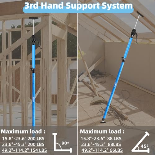 Aluminum Cabinet Jack Support Pole 2PC, 23.6-45.3 Inches Steel Telescopic Quick Rod Adjustable 3rd Hand Support System 200lbs Capacity for Installing Cabinets, Heavy Duty Cabinet Lift Jack - size: Medium23.6-45.3INCH 2Pc