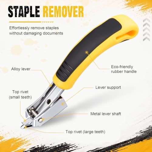 12 Pcs Staple Remover, Staple Puller Tool with Non Slip Handle, Upholstery Heavy Duty Nail Removers for Furniture, Floor, Wooden Box, Carpet, Cardboard Box