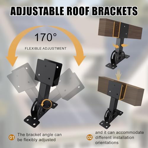 2x4 Heavy Duty Roof Riser Brackets Kit 3 Pcs, - size: 2x4-3