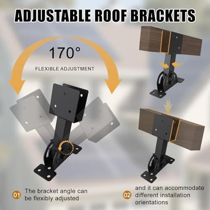 2x4 Heavy Duty Roof Riser Brackets Kit 3 Pcs, - size: 2x4-3