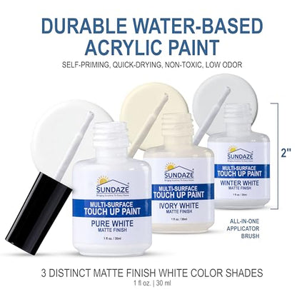 Sundaze Matte White Touch-Up Paint Pen Kit - Wall, Kitchen Cabinet