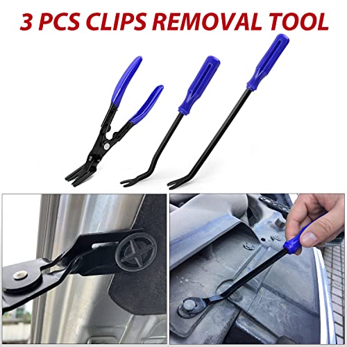 Nilight 200Pcs Trim Removal Tool, Auto Push Pin Bumper Retainer Clip Set - color: 200 Clips+ Remover Tools Blue