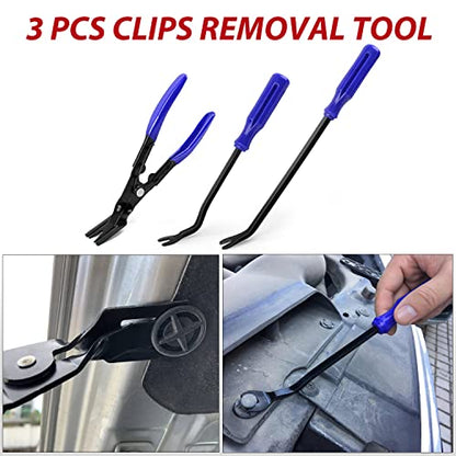 Nilight 200Pcs Trim Removal Tool, Auto Push Pin Bumper Retainer Clip Set - color: 200 Clips+ Remover Tools Blue