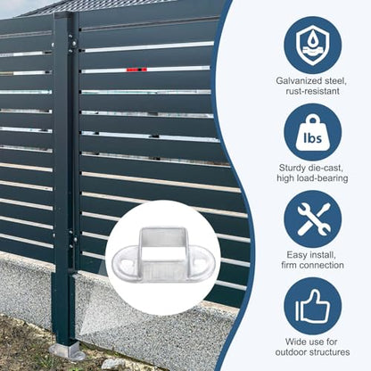 uxcell 10 Pack Square Post Flange Base, Fits 1.3x1.3 Square Tube Galvanized Steel Wall Mount Rail End Bracket Square Base Connector for Deck Fence Railing Handrail Mounting - size: 1-1/4" x 1-1/4"