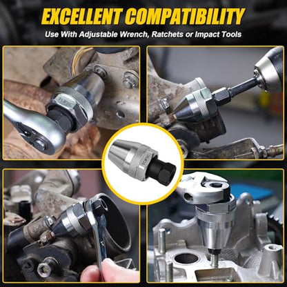 Topec 2Pcs Stud Extractor Set, 1/4" & 3/8" Drive Stud Removal Tool, Suitable for Removing 1/64-Inch to 1/2-Inch Bolts, Premium CR-MO Steel Broken Bolt Extractor for Damaged, Rusted or Stripped Studs - size: 1/4 & 3/8 Inch Drive