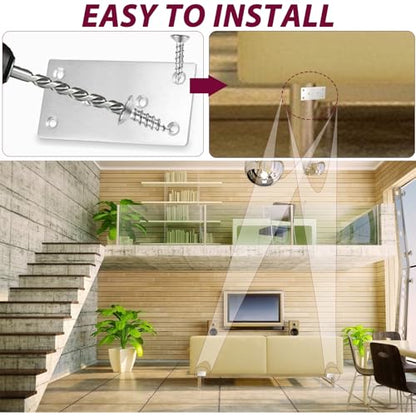 50PCS Flat Metal Brackets, 4" 304 Stainless Steel Mending Plates - size: 4X2X0.08IN