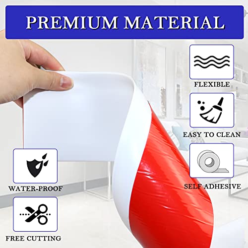 LSGCQ Vinyl Baseboard Molding Trim 4 Inch Self-Adhesive Vinyl Wall Base - color: White, size: 4in x 40ft