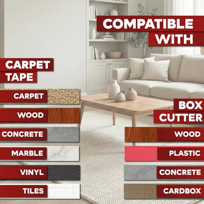 XFasten Double-Sided Carpet Tape for Area Rugs, 2 Inch x 30 Yards (90 Ft) w/Mini Cutter, Heavy Duty Grippy Residue-Free Silicone Adhesive Keeps Rugs in Place on Hardwood, Laminate and Tile Floors - size: 2-inch x 30 yards- w/Mini Cutter (90ft )