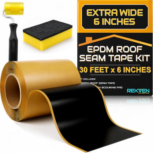 EPDM Seam Tape, Double Sided Butyl Rubber Roofing Adhesive, 30 ft x 6 in