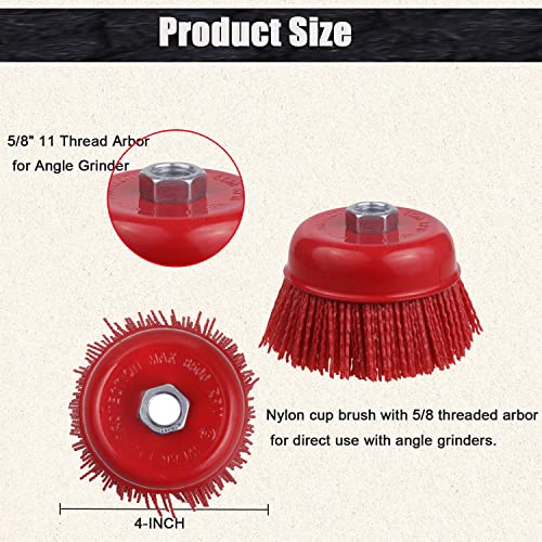 4 Inch Abrasive Filament Nylon Cup Brush for Angle Grinder-2 Pack - style: 2 Pack