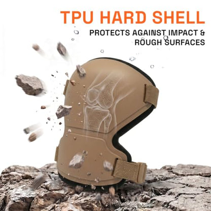 GRITR Knee Pads - Heavy Duty Knee Protectors, Improved, FDE - color: Flat Dark Earth