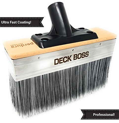 Perdura Deck Boss - 7 Inch Deck Stain Brush Applicator - #1 Rated Deck Staining Brush - Works on Wood, Concrete & Composite - Water and Oil Based Coatings - Floor, Fence & Deck