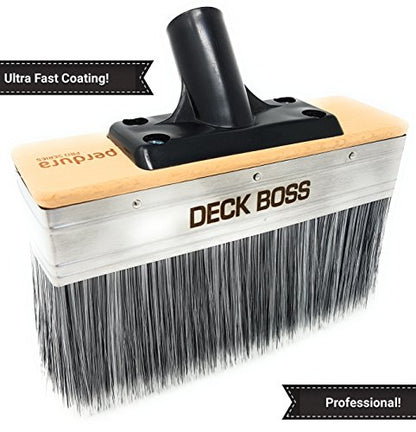 Perdura Deck Boss - 7 Inch Deck Stain Brush Applicator - #1 Rated Deck Staining Brush - Works on Wood, Concrete & Composite - Water and Oil Based Coatings - Floor, Fence & Deck