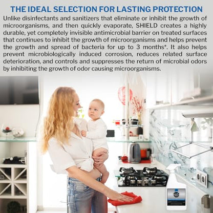 PermaSafe SHIELD 90-Day Antimicrobial Surface Protectant Spray | Long-Lasting, Multi-Surface Protection Against Growth & Spread of Bacteria, Mold, Mildew, Fungi & Algae | Indoor & Outdoor Use - 1 Gal - size: 128 Fl Oz (Pack of 1)