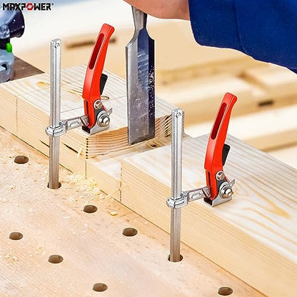 MAXPOWER Ratcheting Table Clamp, 7 7/8" Capacity, 530 LBS, Quick Release - size: 7 ⁷/₈" Ratcheting