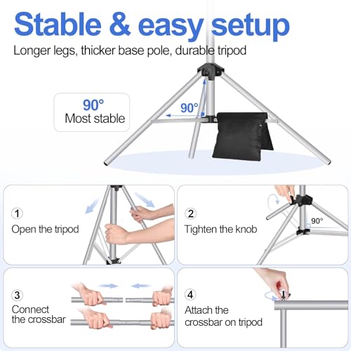 EMART Backdrop Stand 10x7FT Adjustable Back Drop Stand for Party -Silver - color: Sliver, size: 10x7ft
