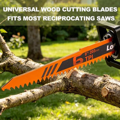 10-Piece Reciprocating Saw Blades, 6 & 8 Inch Wood & Metal Cutting