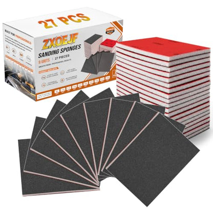 27 PCS 3x4 Inch Sanding Sponge, 600 Grit Sandpaper Pads Sanding Blocks Set - color: 600 Grit