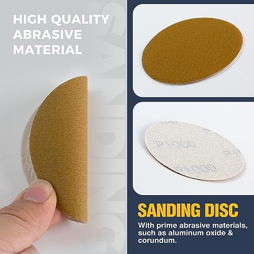 S SATC 50PCS 3 Inch Sanding Disc Hook and Loop 1000 Grit Sanding Discs for Random Orbital Sander Aluminum Oxide Orbital Sander Pad for Woodworking Automotive Metal - style: 1000Grit 50 pack