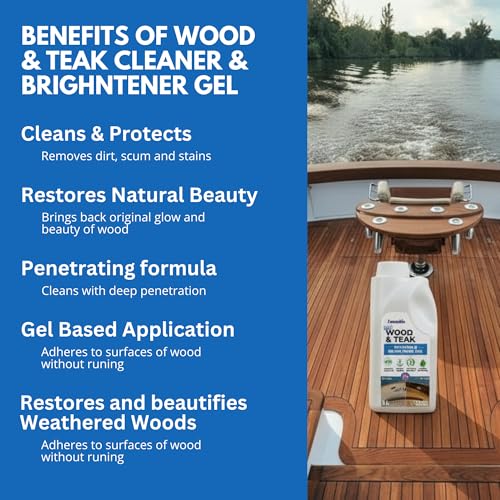 EcoDecors 2-in-1 Teak Cleaner & Brightener Gel, 1L for Outdoor Wood - style: 2 in 1 Teak Cleaner & Brightener Gel
