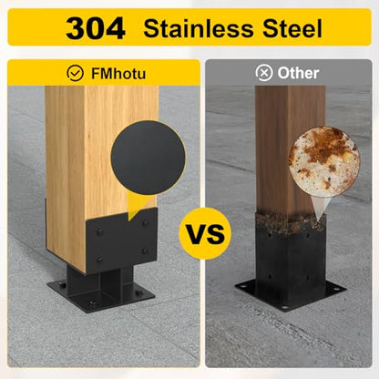2Pcs 6x6 Concrete Post Base,Heavy Duty Adjustable Anchor Bracket - size: 6x6