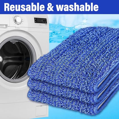 16.5" Microfiber Mop Pads Refills, 3 Pack Reusable Replacement Heads - color: Purple