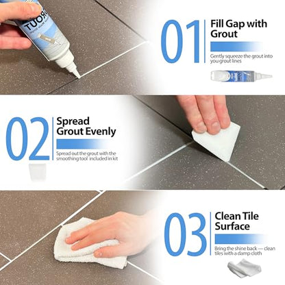 from Floor-Fix Pro Premixed Tile Grout Repair Kit, Dark Gray - color: Dark Gray