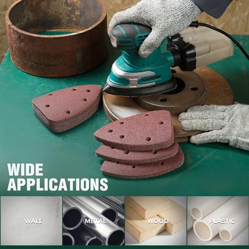S SATC 36 PCS Mouse Sander Sandpaper 6 Holes Detail Sander Sandpaper Palm Sander Paper Hook and Loop Mouse Sanding Pads Assorted 60/80/100/120/180/240 Grit - style: 36PCS 6 Hole 60/80/100/120/180/240 Grit