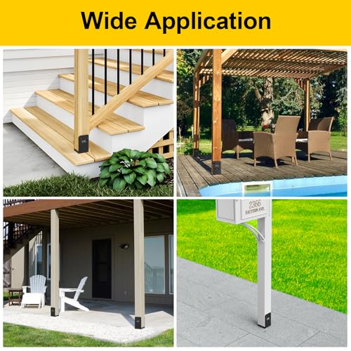 4x4 Stainless Steel Post Base, 4Pcs Deck Concrete Support Anchor Bracket - size: 4x4
