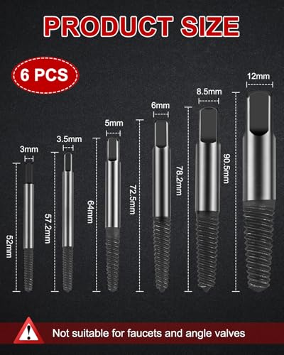 Diyife Screw Extractor, [Upgraded Version][6 Pieces] Screw Extractor Set