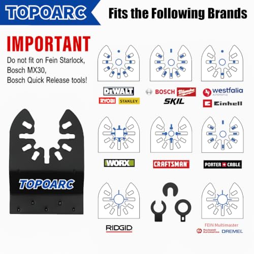 TOPOPARC 10PCS Oscillating Saw Blades Japanese Teeth Fit Dewalt Milwaukee