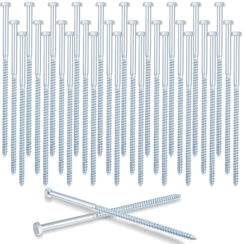 Tandefio (15 Pack) 1/2" x 12" Lag Bolt for Wood Heavy Duty Lag Screws Zinc Plated 1/2 x 12 Inch Hex Head Lags Bolts Galvanized Partial Thread Bright Finish Outdoor Camping Trip to Hold Down Tent - size: 1/2" x 12"
