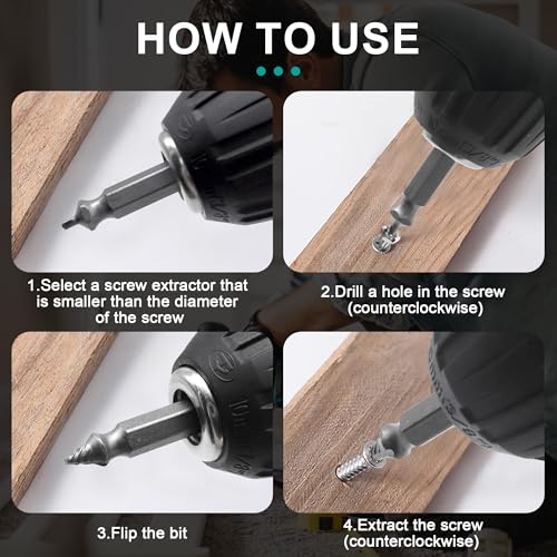 Damaged Screw Extractor Set & Stripped Screw Extractor Kit