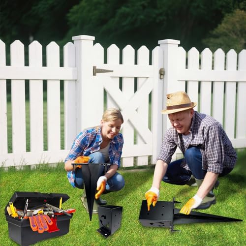 2 Pcs 4"x4" Fence Post Anchor,（Inner Size 3.9"x3.9"）,Metal Fence Post Anchor Ground Spike for Outdoor Support Deck,Fence,Porch,Railing,Bird Feeder,Mailbox