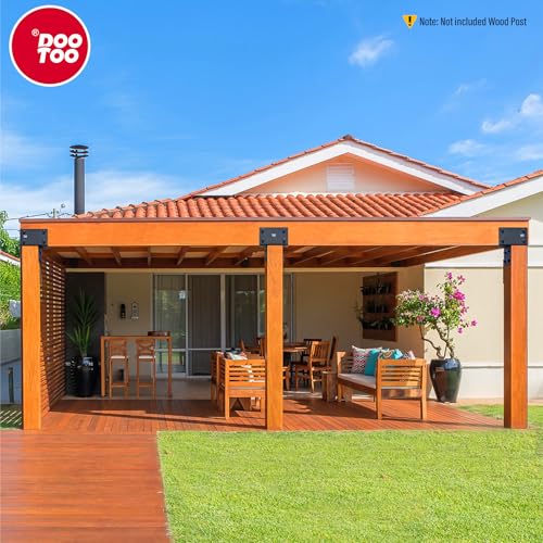 Stainless Steel Pergola Brackets, 4x4(Actual 3.5"x3.5") Post to Beam Bracket, Heavy Duty Post Cap Tie Bracket for Gazebos, Decks and Porches(4pcs-Black) - size: 4x4 (Actual 3.5"x3.5")