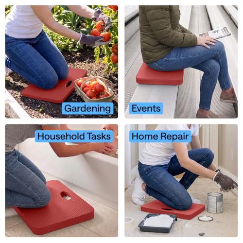 GORILLA GRIP® Extra Thick Foam Kneeling Pad for Gardening, 17.5x11 Red - color: Red