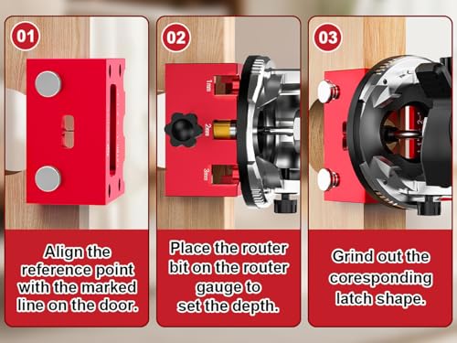 Door Hinge Mortise Jig and 1" x 2-1/4" Door Latch Jig for Router