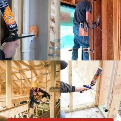 Fire Block 113 Orange Fire Blocking Foam Sealant – 24 oz Gun-Grade Polyurethane Foam for Gaps, Cracks, Walls, Joints, Electrical Outlets & PVC Pipe (3x24 oz) + Precision Max Gun & Cleaner - style: 3 Can Kit